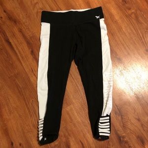 Pink Cropped Yoga Pant w/Strappy Ankle Detail